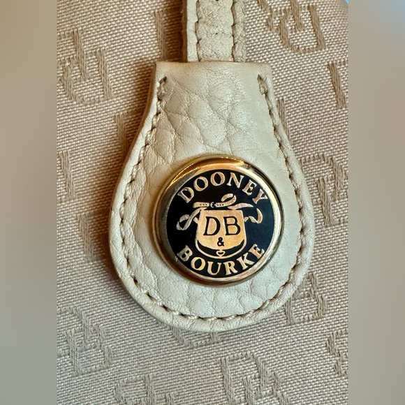 Vintage Dooney & Bourke Beige Canvas Logo Backpack with Cream Leather Trim main image 4